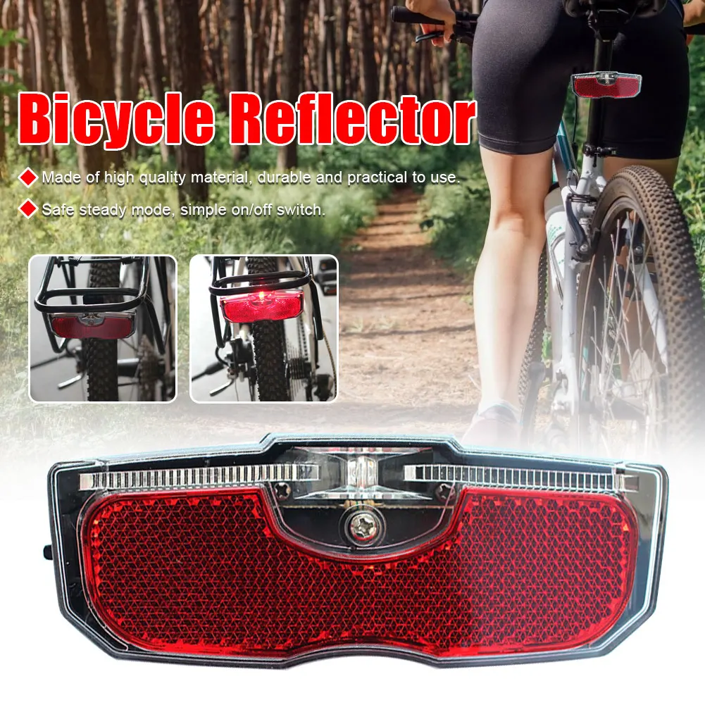 Bike Cycling Bicycle Rear Reflector Tail Light For Luggage Rack NO Battery Aluminum Alloy Reflective Taillight ABS Bicycle Light