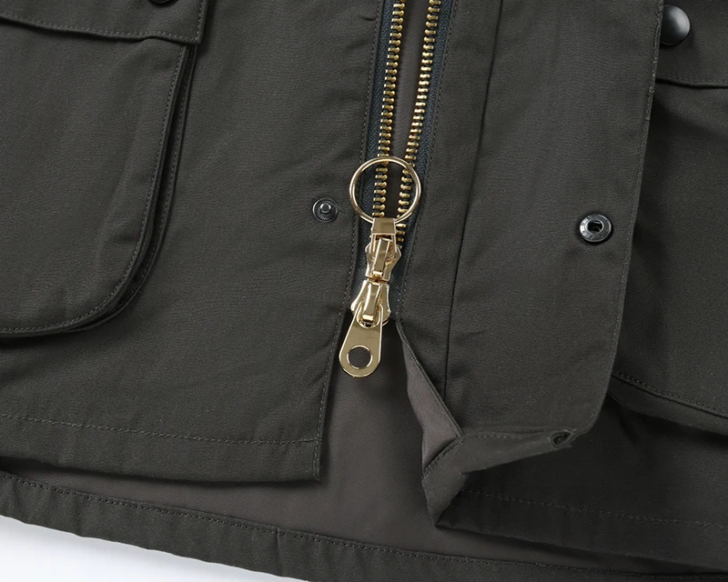 Herren Cordkragen Gewachste Baumwoll-Feldjacke, Weite Passform, Kariertes Futter, Winddichte Arbeitsjacke, Vintage Casual Cargo-Jacke für Herbst und Winter – Detail 6