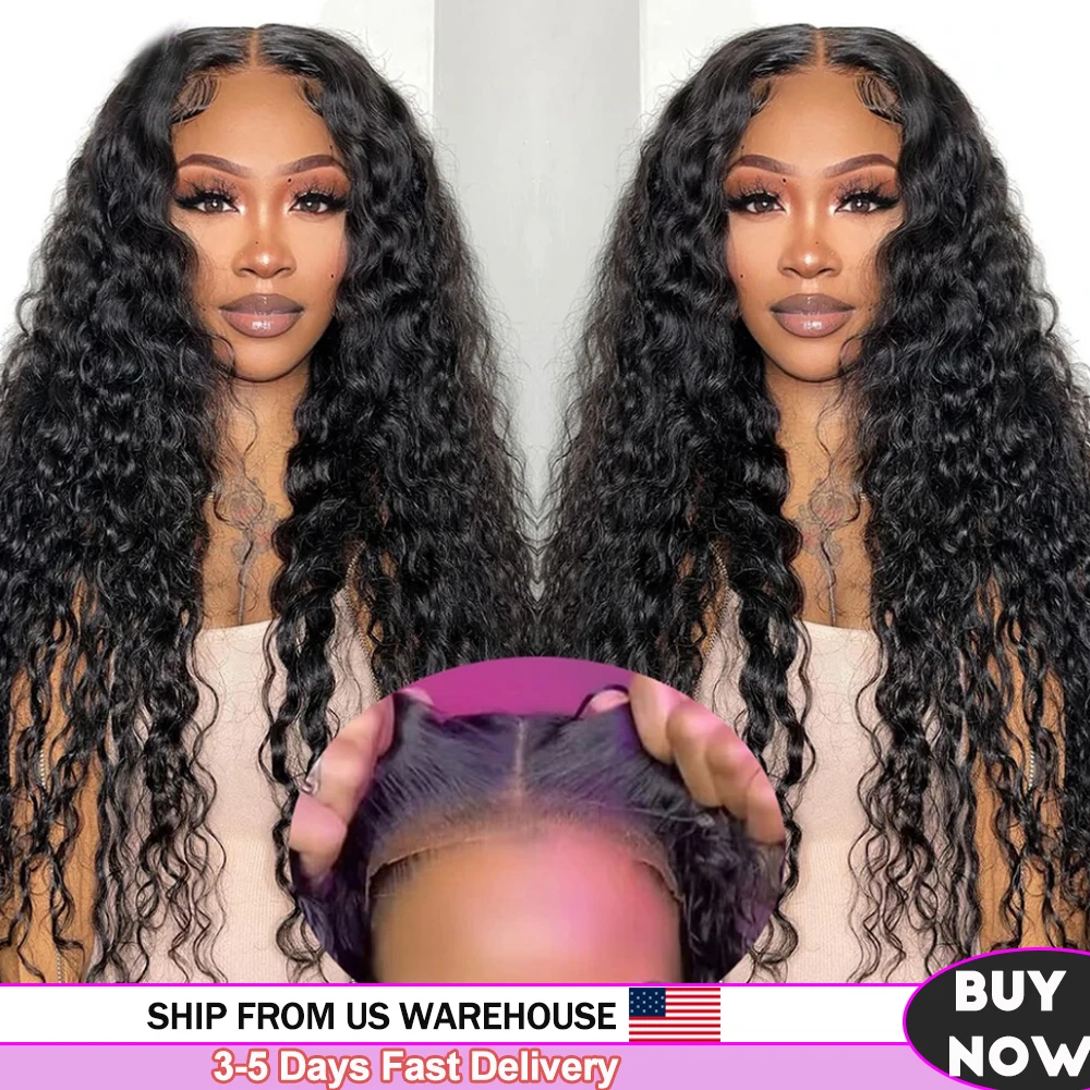 

Glueless Wig Human Hair Ready To Wear Curly 6x4 Lace Closure Deep Wave Frontal Wig Pre Plucked Lace Bleached Knots For Women