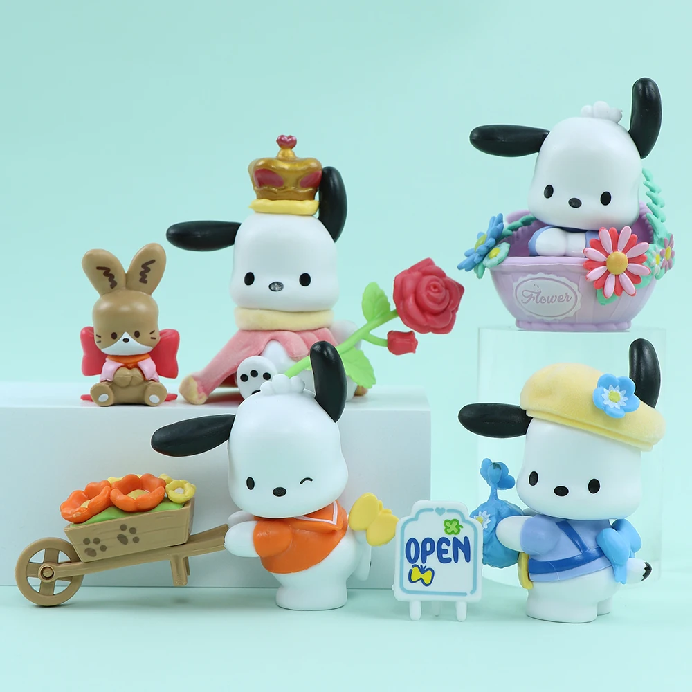 

Pochacco слепая сумка Kawaii Sanrio фигурки куклы игрушки для девочек подарок на день рождения серии цветы фигурка украшение дома Рождественский подарок