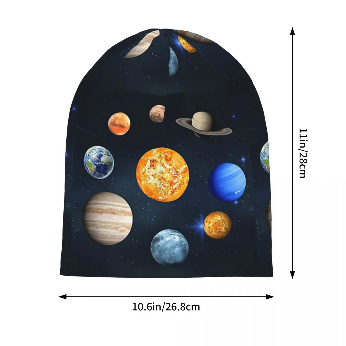 Solar System Space Planets Universe Warm Knitted Cap Hip Hop Bonnet Hat Autumn Winter Outdoor Beanies Hats for Men Women Adult