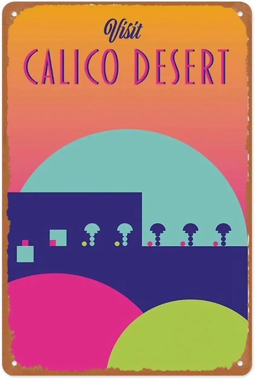 Vintage Metal Sign - Calico Desert - Stardew Valley Travel - 8x12 Inch Wall Art for Garage, Man Cave, Game Room, Coffee Hou sign