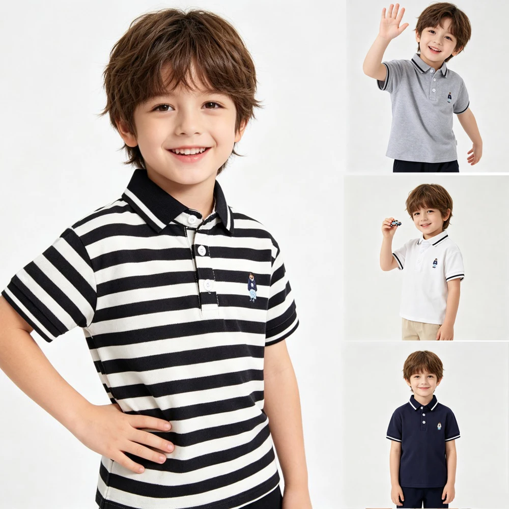 Children's Polo Shirts Boys Polos 2 to 3 4 5 6 Years Premium 100% Cotton Clothes Girl Polo Shirt Toddlers White Kids Fashion Top