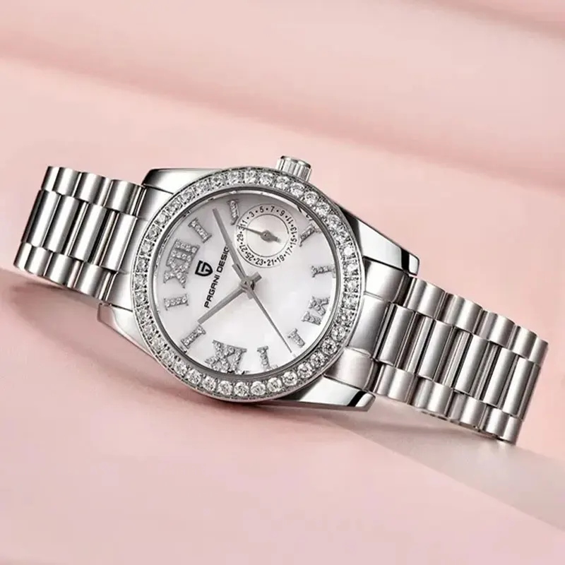 2025 PAGANI DESIGN 32 มม.นาฬิกาข้อมือสตรี VH65 ควอตซ์นาฬิกายี่ห้อ Sapphire Glass นาฬิกาสแตนเลส 100M นาฬิกากันน้ํา