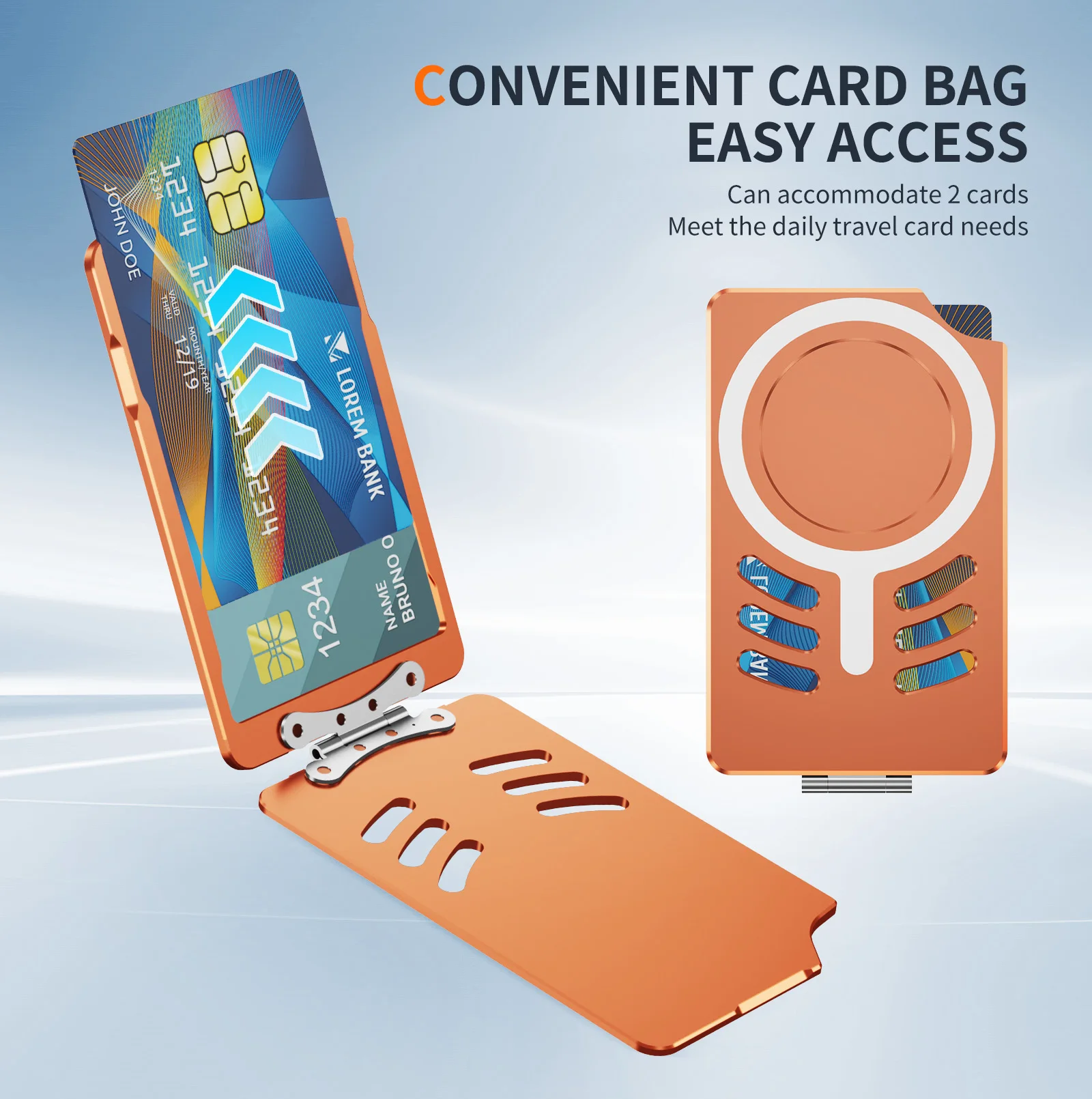 

Alloy Wallet Card Magnetic Holder for iPhone 17 16 15 14 13 Pro Max S26 S25 S24 Ultra Plus Metal Phone Stand Mag-safe Brackets