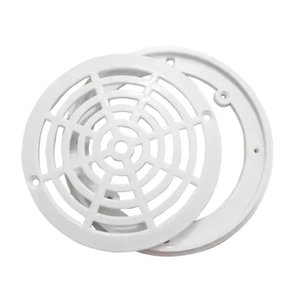 8 inch Pool Main Drain Cover the Top Grate Bottom Mounting Plates White Replacement Pool Drain Cover Pool Outlet Cover
