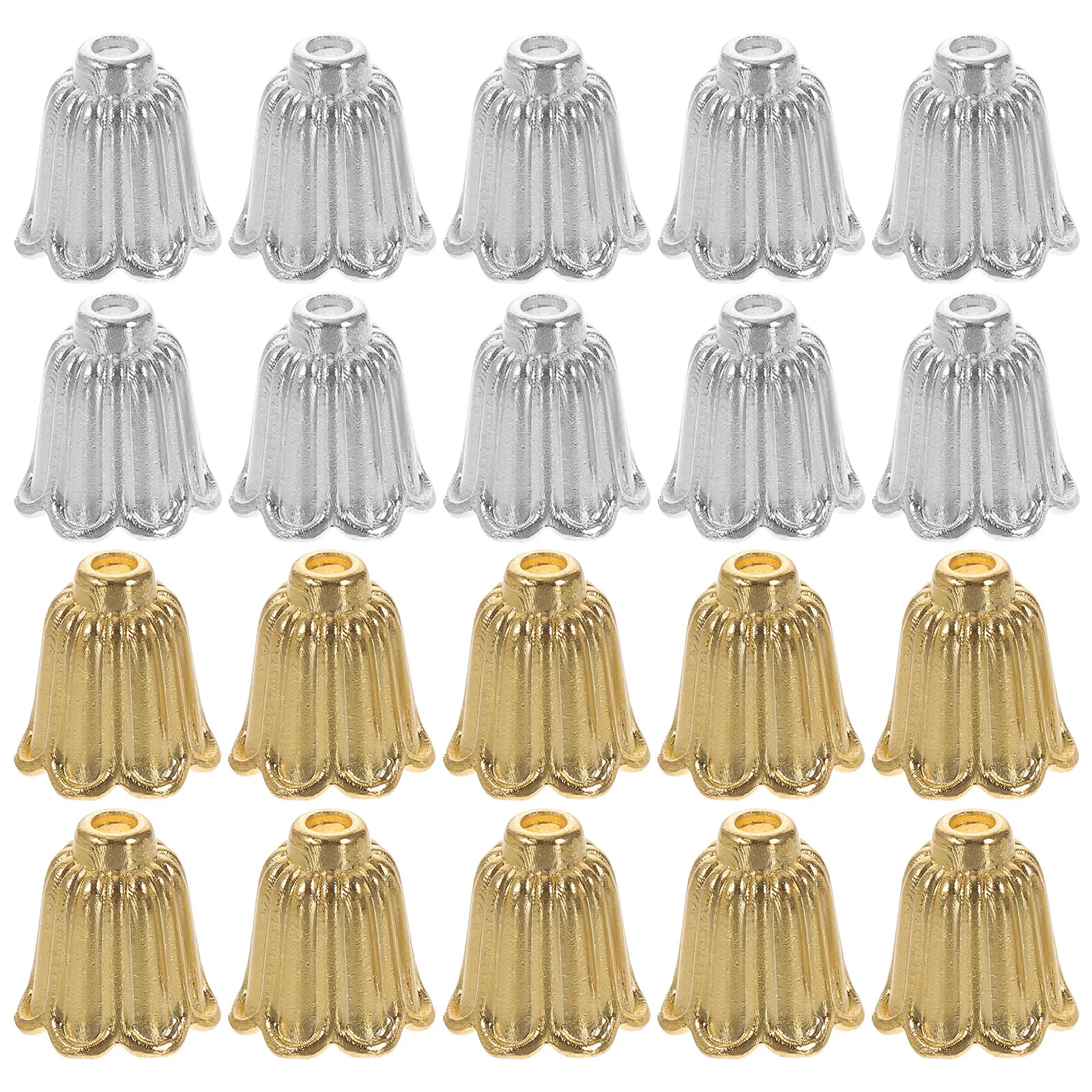 

100Pcs Iron Bead End Caps Floral Design Jewelry Making Findings for DIY Bracelets Necklaces Pendant Attachments Craft