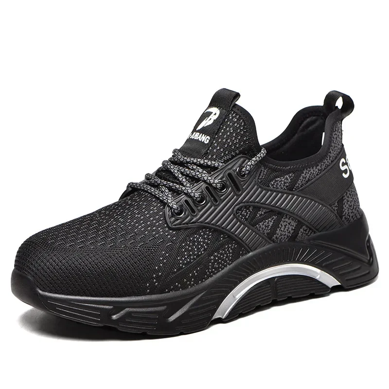 One Piece Anti-Smashing e Anti Piercing Gás Toe Steel Protective Shoes, Distribuição de Gás Masculino