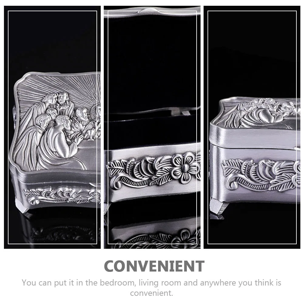 

Metal Box Retro Small Jewelry Storage Case For Women Travel Jewelry Organizer Trinket Box