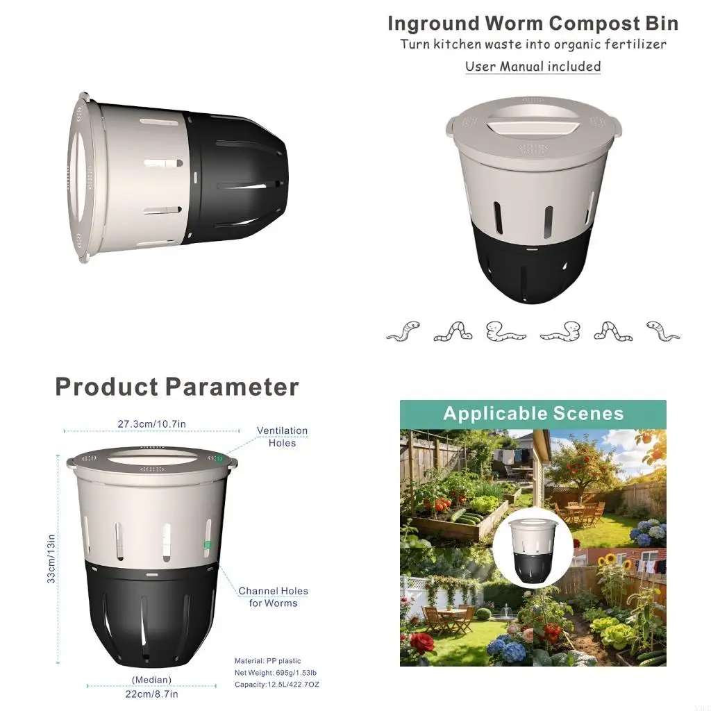 Plastic Compost Unit Buried In Ground For Organic Nutrient Production X3UC