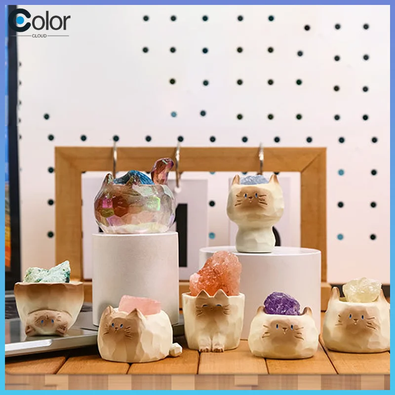 

Креативный кот, хрустальная глухая коробка, настольный орнамент, декор, животное, хрустальный камень, случайная загадочная коробка, подарок на день рождения, коллекция игрушек