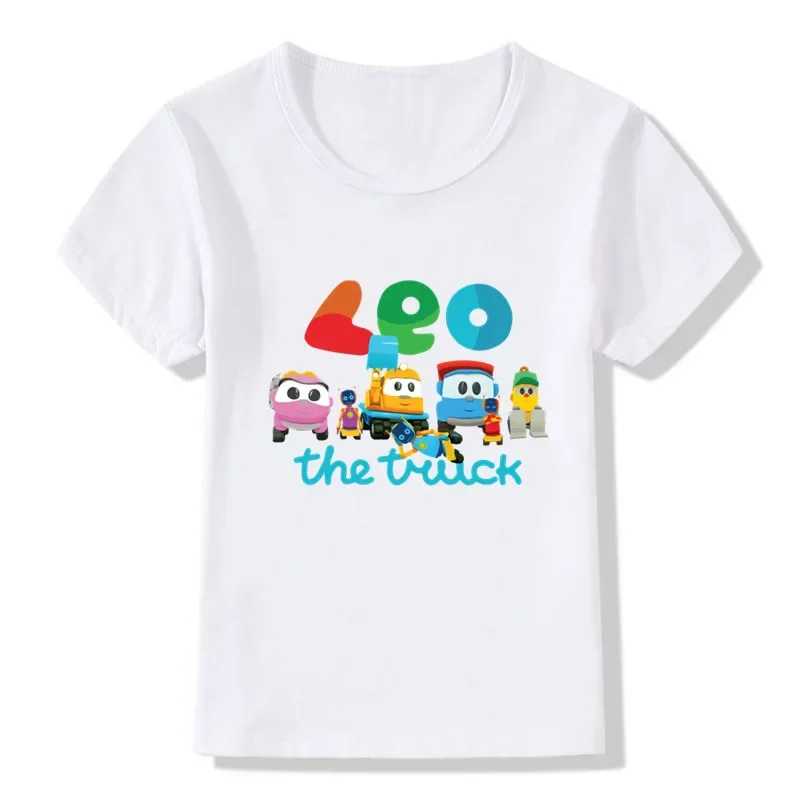 Hot Sale Leo The Truck Tv Show Print Cartoon Kids T-shirt Summer Girls Clothes Cute Funny Baby Boys T shirt Children's Clothing