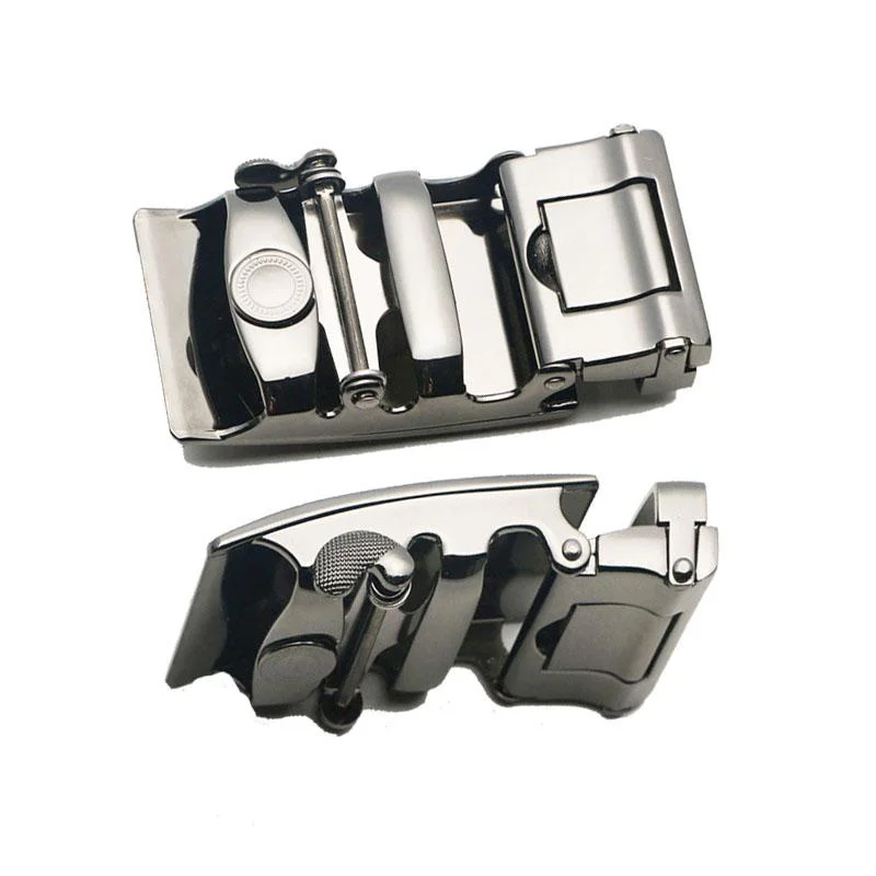 남성용 자동 기계식 벨트 버클 - 3.5cm 가죽이 포함된 골드/실버 기하학 디자인, 비즈니스 및 캐주얼 패션, 10가지 스타일