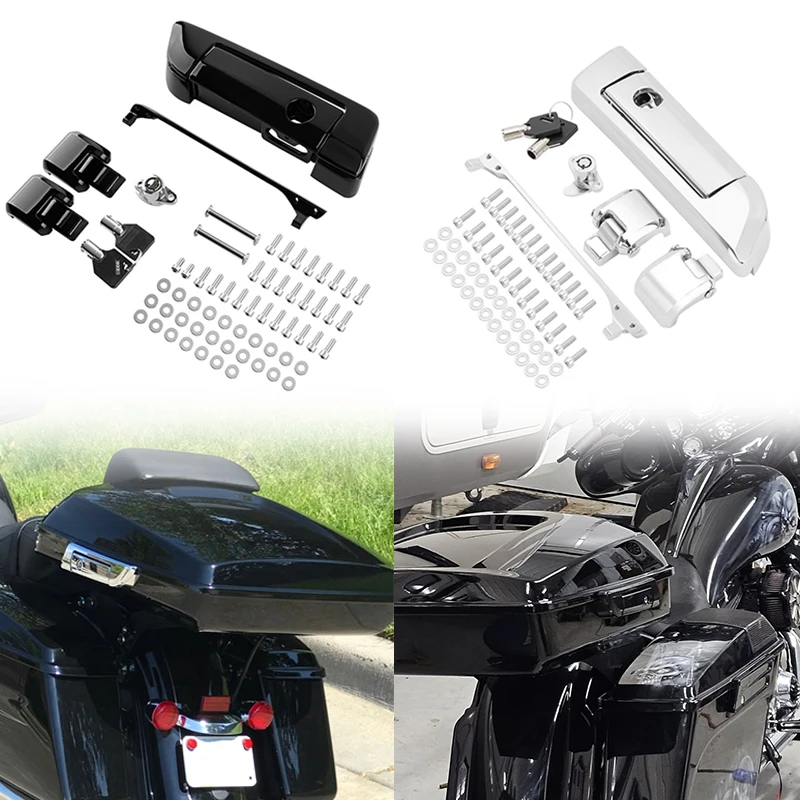 Motorcycle Tour Pack Trunk Hinges Latch Lid Lock Keys Kits For Harley Touring Road Street Electra Glide FLHR FLHT FLHRC 2014-Up