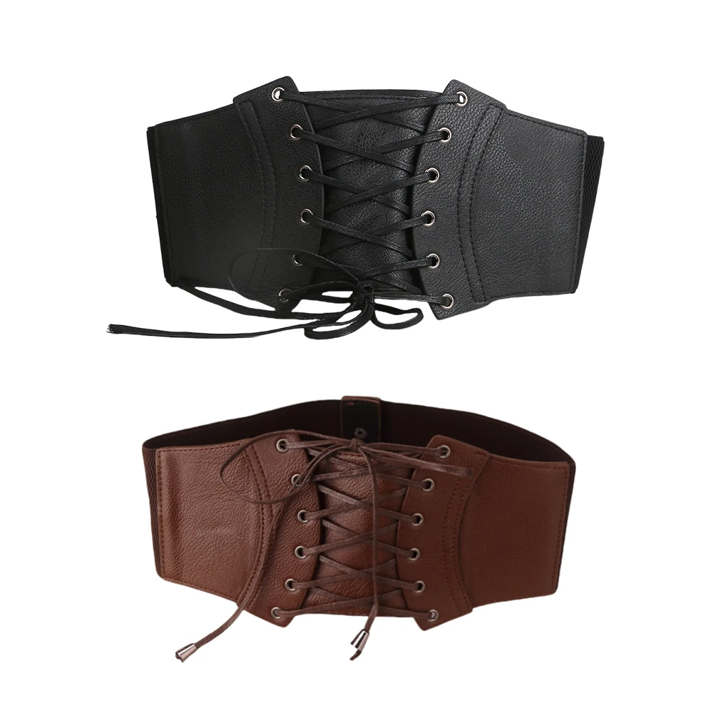 レディースヴィンテージ弾性ウエストバンドネクタイロープ着用外側ウエスト締め付け痩身ガードルリベットコルセット女性のためのドレスシャツ