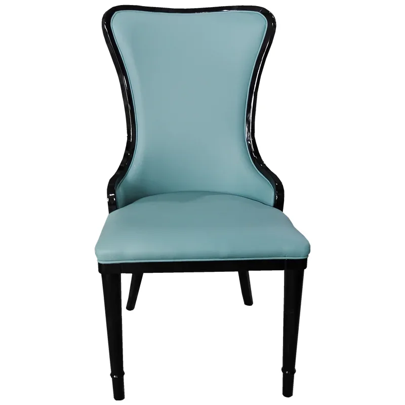 

Light Luxury Modern Solid Wood Chair Soft Bag Backrest Dining Chair Home Hotel Box Restaurant Leather PU Leisure