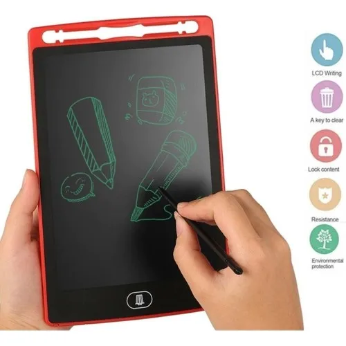 Hambag Digital Pen Drawing LCD 8.5inç Writing Board Graphic Memo Writing Education Tablet-Red