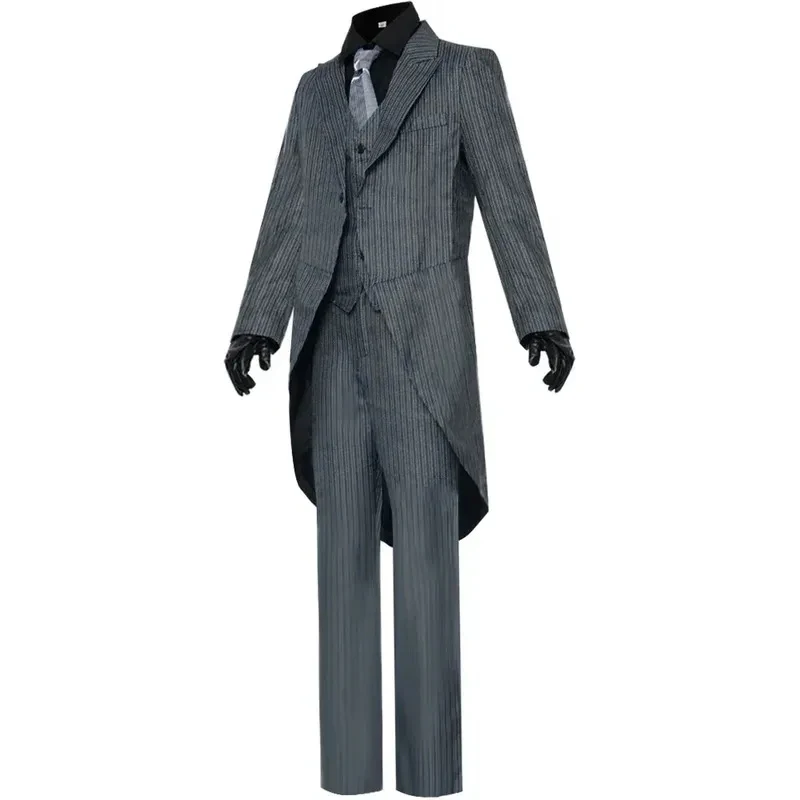 Gotham Penguin Cobblepot Cosplay Top and Pants Striped Suit Movie Characters Halloween Carnival Party Costume for Men FD1;6 - view 2