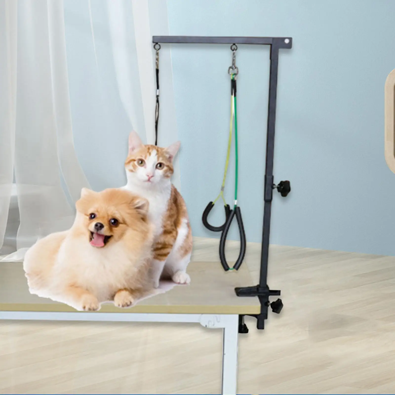 Dog Grooming Arm with Clamp Pet Grooming Table for Small Medium Dogs Cutting view 4