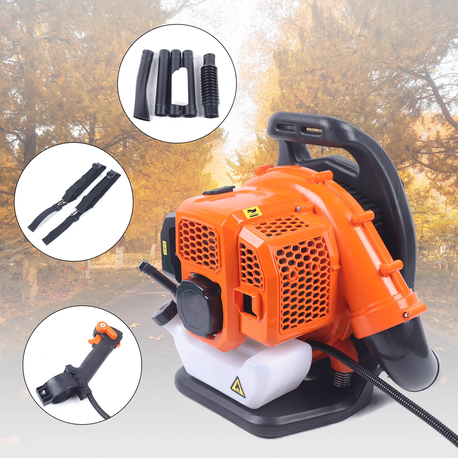 Commercial Backpack Leaf Blower Gas Powered Snow Blower 42.7cc 2 Stroke Horizontal Bar, Air-Cooled, Two-Stroke Blowing Machine