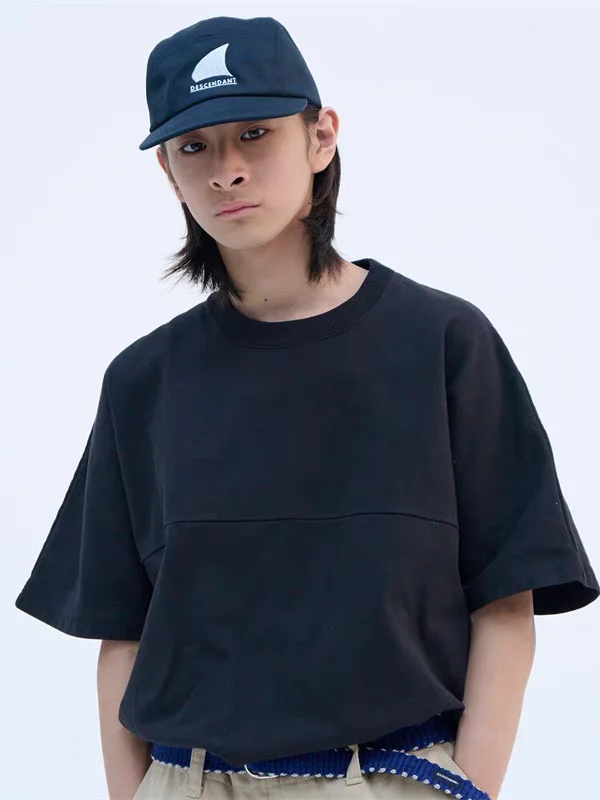 DESCENDANT Bat Sleeve Back Patch Loose Men's Short Sleeved T-shirt 25SS Summer Casual Tees