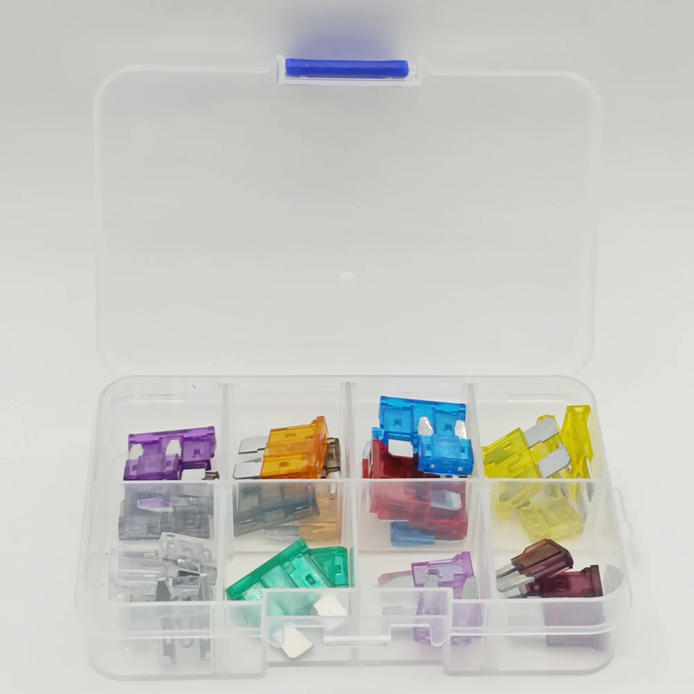 30/25pcs Blade Fuse Assortment Kit Standard Mini Fuse Mixed Motorcycle Circuit Fuse 2A 3A 5A 7.5A 10A 15A 20A 25A 30A 35A 40A