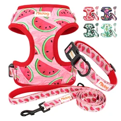 Nylon Adjustable Dog Collar Harness Leash Set Soft Mesh Puppy Chihuahua Harness Vest Pet Collar For Small Medium Dogs Cats Perro