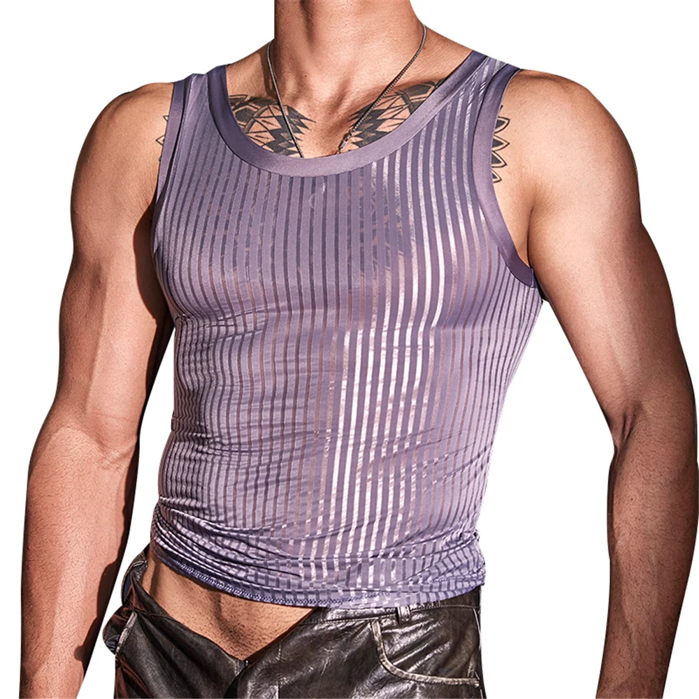Men's Thin Sheer Tank Top Casual Vest