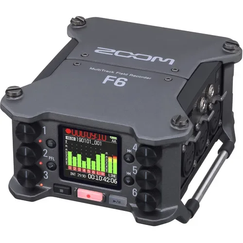 Zoom F6 6-Input / 14-Track Multitrack Field Recorder 32-Bit Float Recording Avoids Clipping Flexible Powering Options