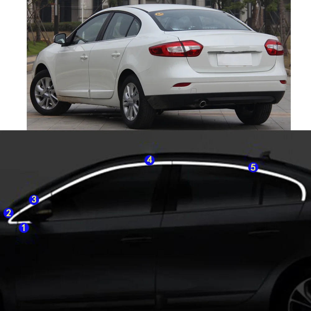 

Car Sticker Garnish Pillar Window Middle Strip Trim Frame Hoods For Renault Fluence 2011 2012 2013 2014 2015+