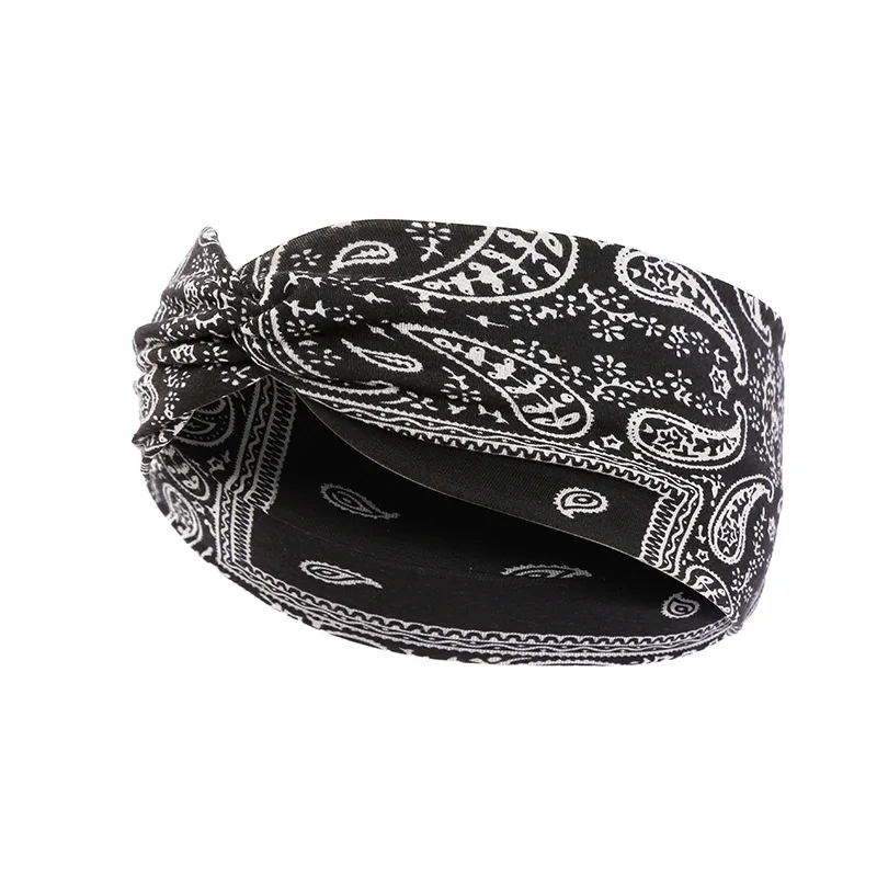 Paisley Cashew flowers hair bands Pilates Elastic Yoga Headband fitness Running Cycling Sweatband Turban Makeup Hair Hoop Makeup