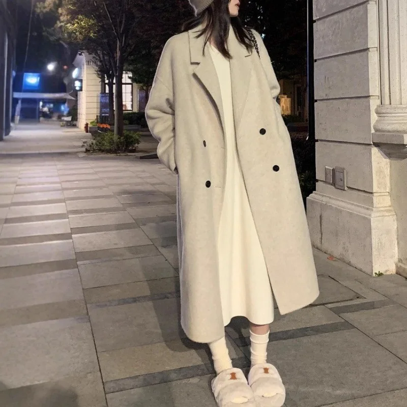 Vestido de lã de malha com camada inferior para outono e inverno feminino comprimento médio moda temperamento vestido de malha