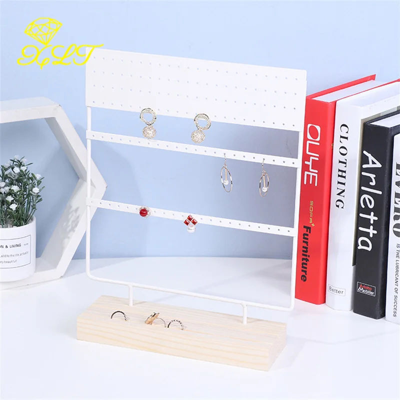 Wholesale 144 Holes Stud Earring Display Rack Metal Stand Holder Jewelry Earrings Organizers Showcase Packaging Display