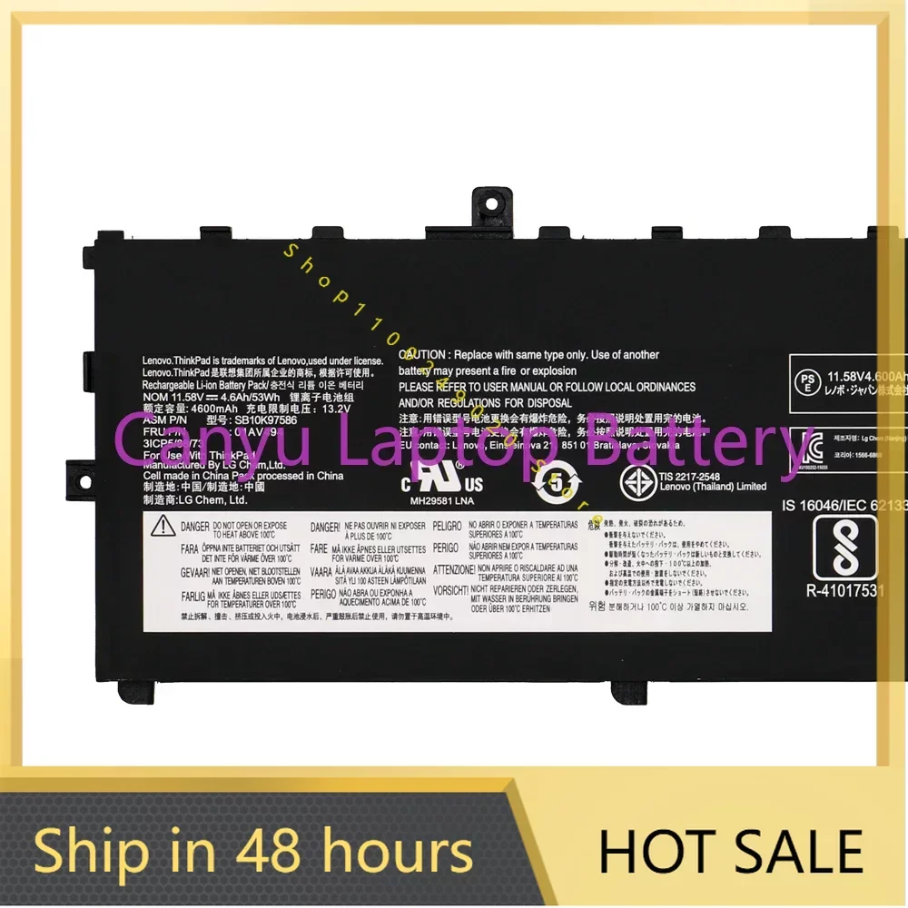 

NEW 01AV494 Battery 01AV430 SB10K97586 for Lenovo ThinkPad X1 Carbon 5th Gen 2017 6th 2018 Series 01AV494 01AV429