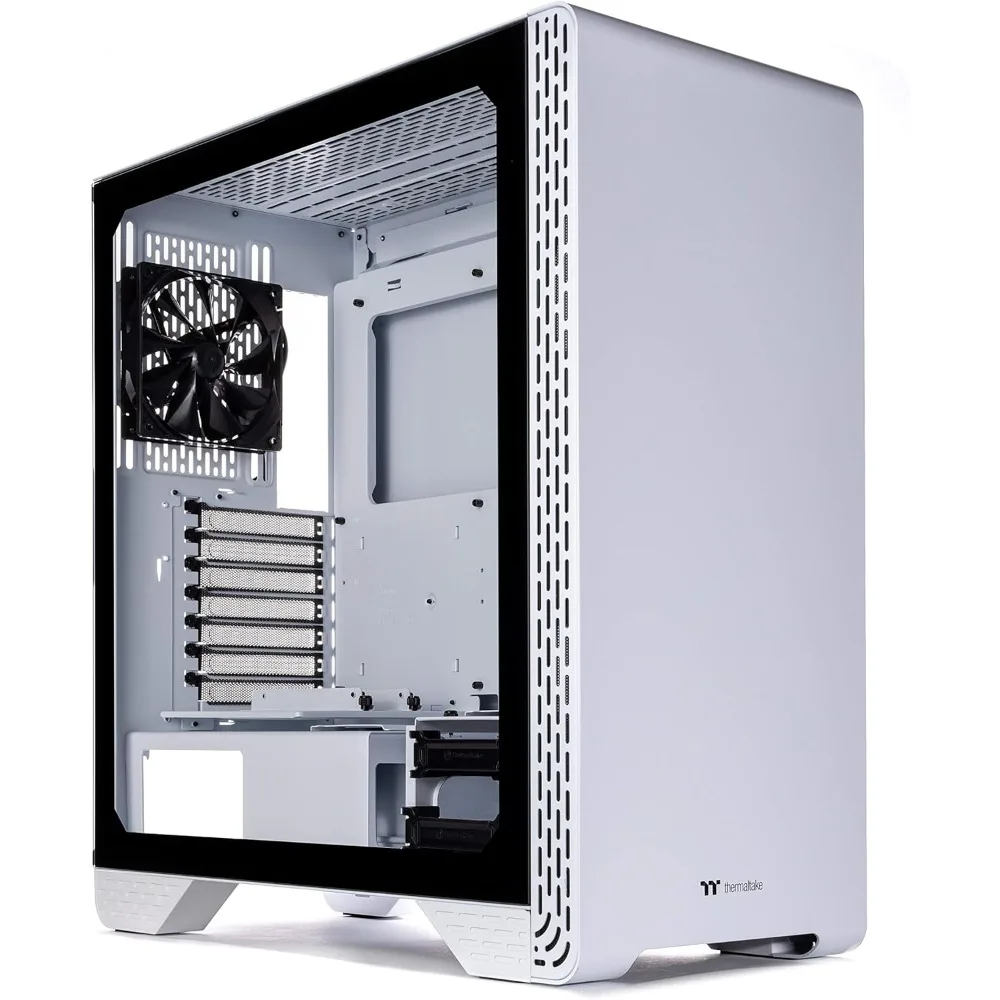 S300 Tempered Glass Snow Edition ATX Mid-Tower Computer Case with 120mm Rear Fan Pre-Installed CA-1P5-00M6WN-00