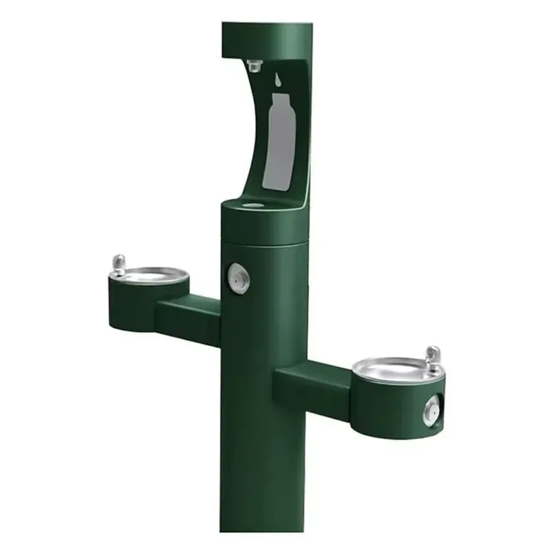 Outdoor Public Water Fountain Floor Stand with Bottle Filler Dispenser Station
