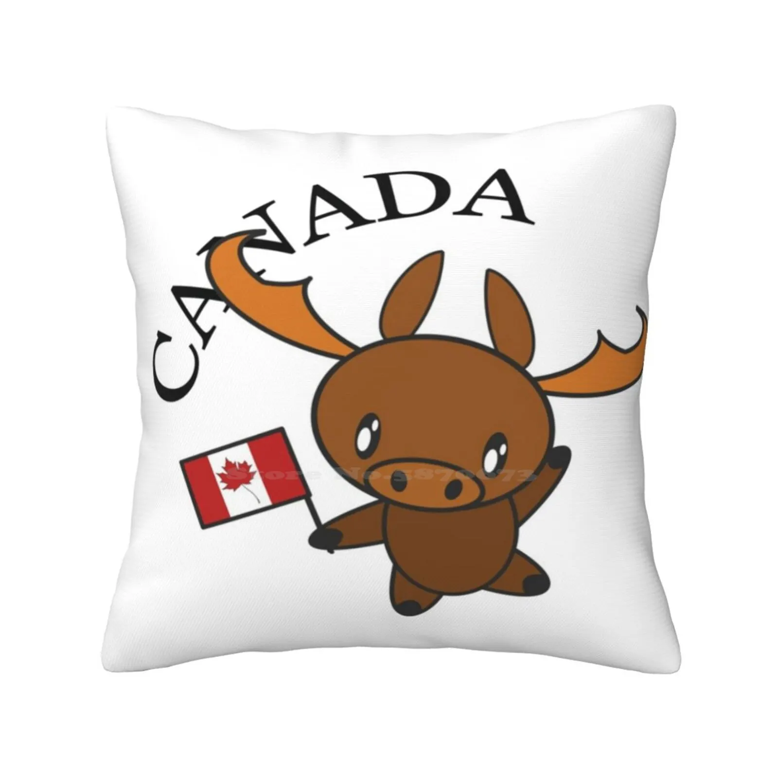 Dancing Canadian Moose Pillow Cover Hug Pillowcase Canada Moose Cute Animal Kawaii Funny Creature Canadian Candian Flag Silly