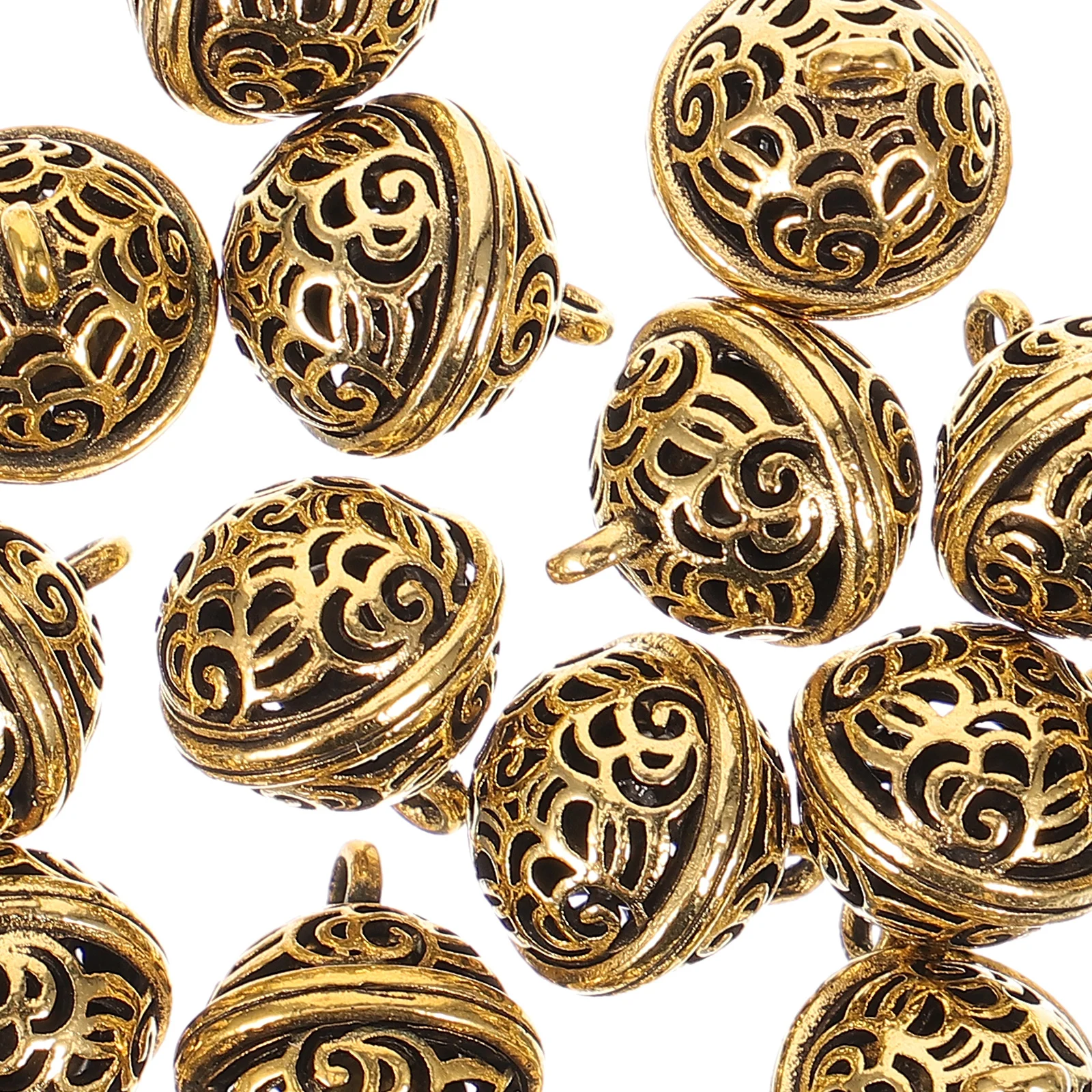 

20pcs Hollow Zinc Alloy Bells 12MM Diameter Christmas Decorative naments Retro DIY Mini Bell Pendant Accessories