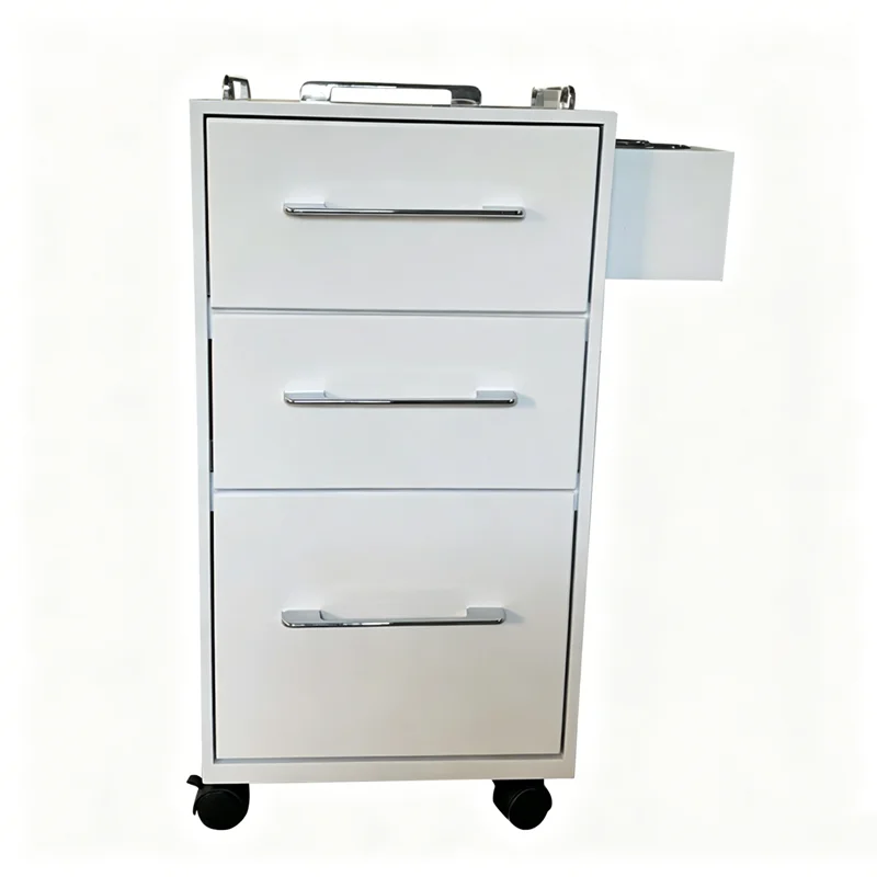 Spa Barber Shop Rolling Trolley with Lockable Storage Cabinet Smooth Swivel Wheels Multi-Layer Organizer for Barber Tools