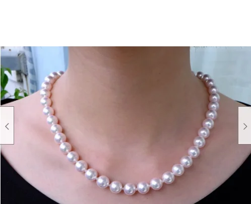 Gorgeous AAAA  9-10mm South China Sea Round White Pearl Necklace 18 ''925