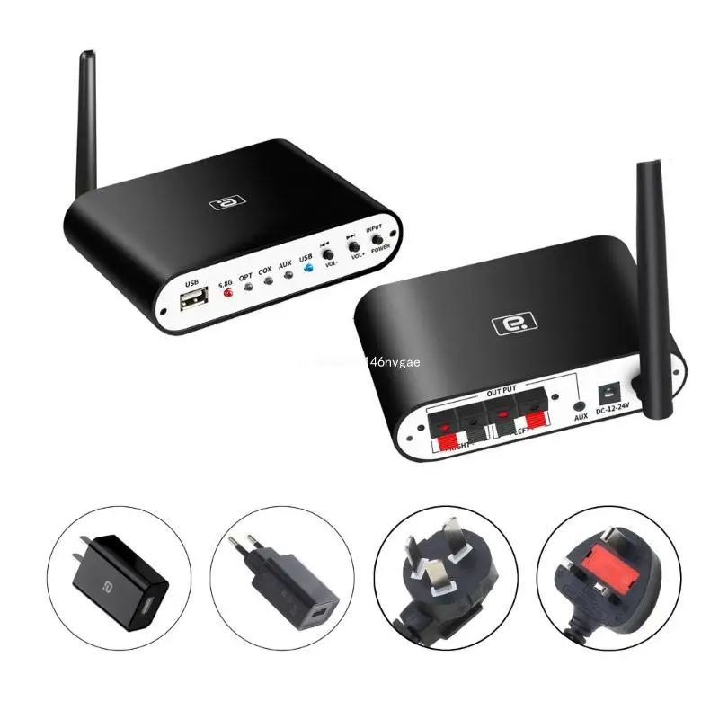 Wireless Home Receiver Transmitter 5.1 Channel Home Theater Power Stereo Receiver, Surround Sound Disk New Dropship