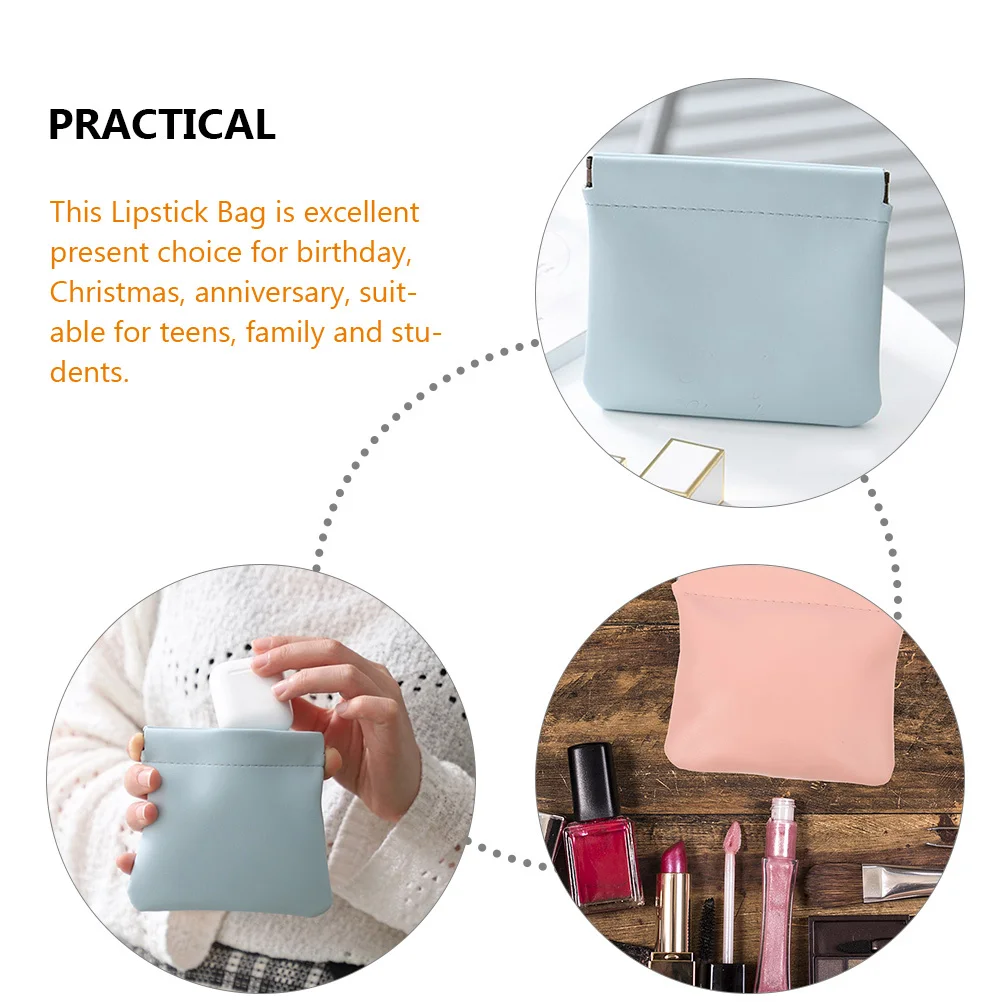 

2Pcs Small Bags PU Mini Makeup Pouch Coin Purse Lipstick Holders for Travel Portable Organizer
