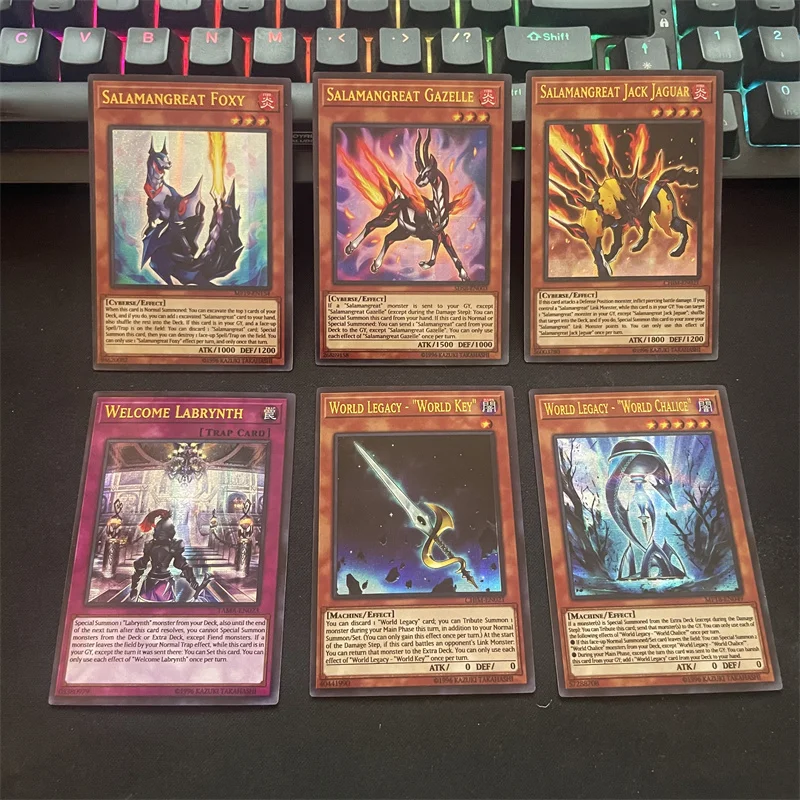 72 szt. Karty YU GI OH ze złotą literą Proxy Błyszcząca struktura konkursowa Tyler Kurikara Markowe karty Yugioh w języku angielskim