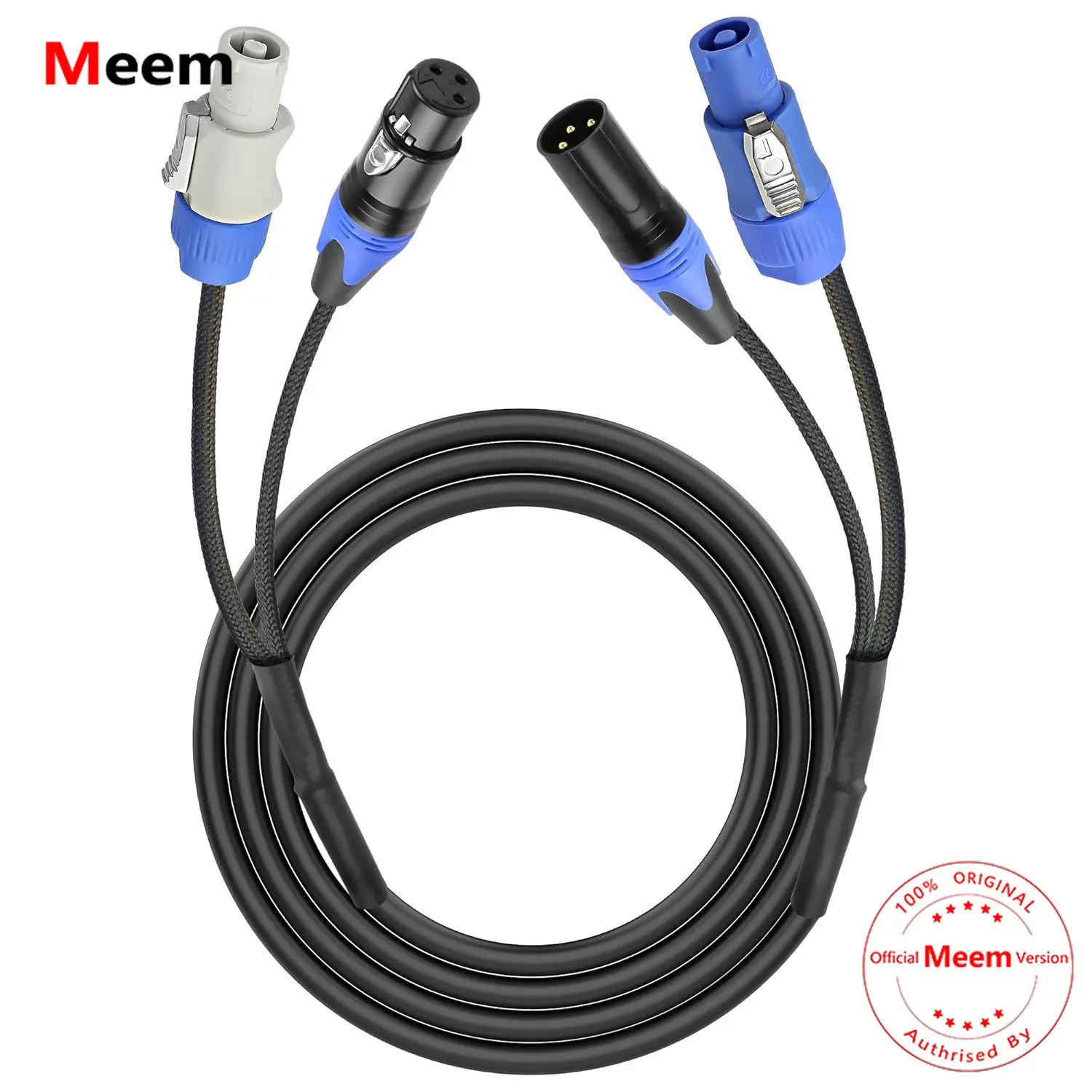 High Quality 3-pin Powercon XLR Combo Cable 1m 2m 3m 5m Power con DMX Cable for Stage Lighting Led Screen
