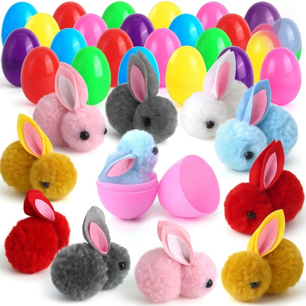 6/12/18/24 Pcs Cute Easter Bunny Eggs for Easter Party Birthday Wedding Children's Day School Gift Basket Pinata Gift Bag Filler