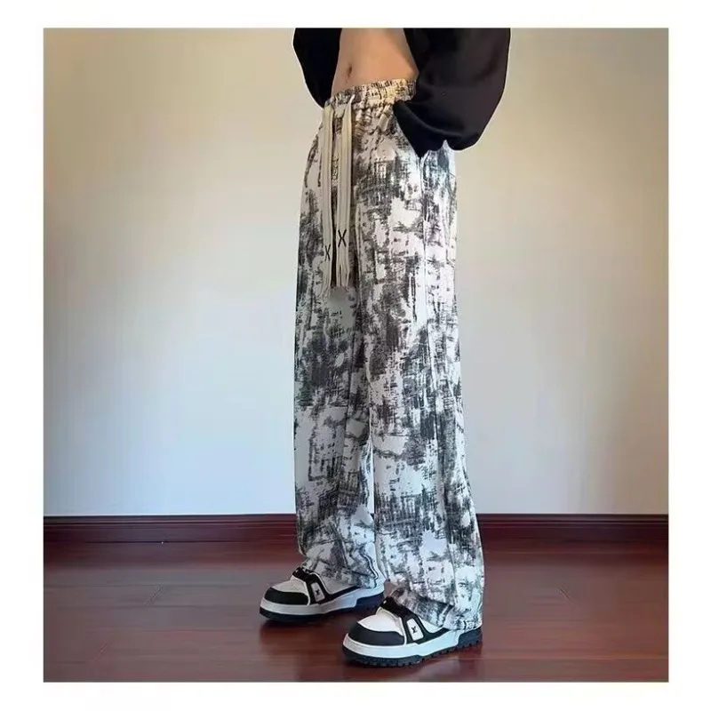 

Autumn and Winter Velvet Warm Casual Pants High Street Tie-dyed Loose Trendy Straight Versatile Fashionable Trousers