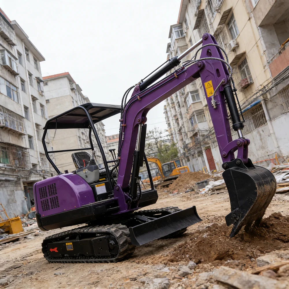 

Powerful 1.5 Ton Mini Excavator Hydraulic Crawler Bagger Micro Digger Tracked Hoe For Agriculture Greenhouse Farming Tools