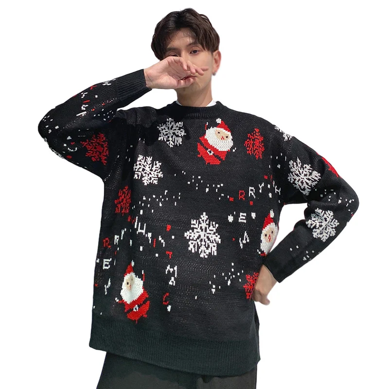 Embellished Winter Holiday Pullovers Fitting Santa Claus Christmas Sweater