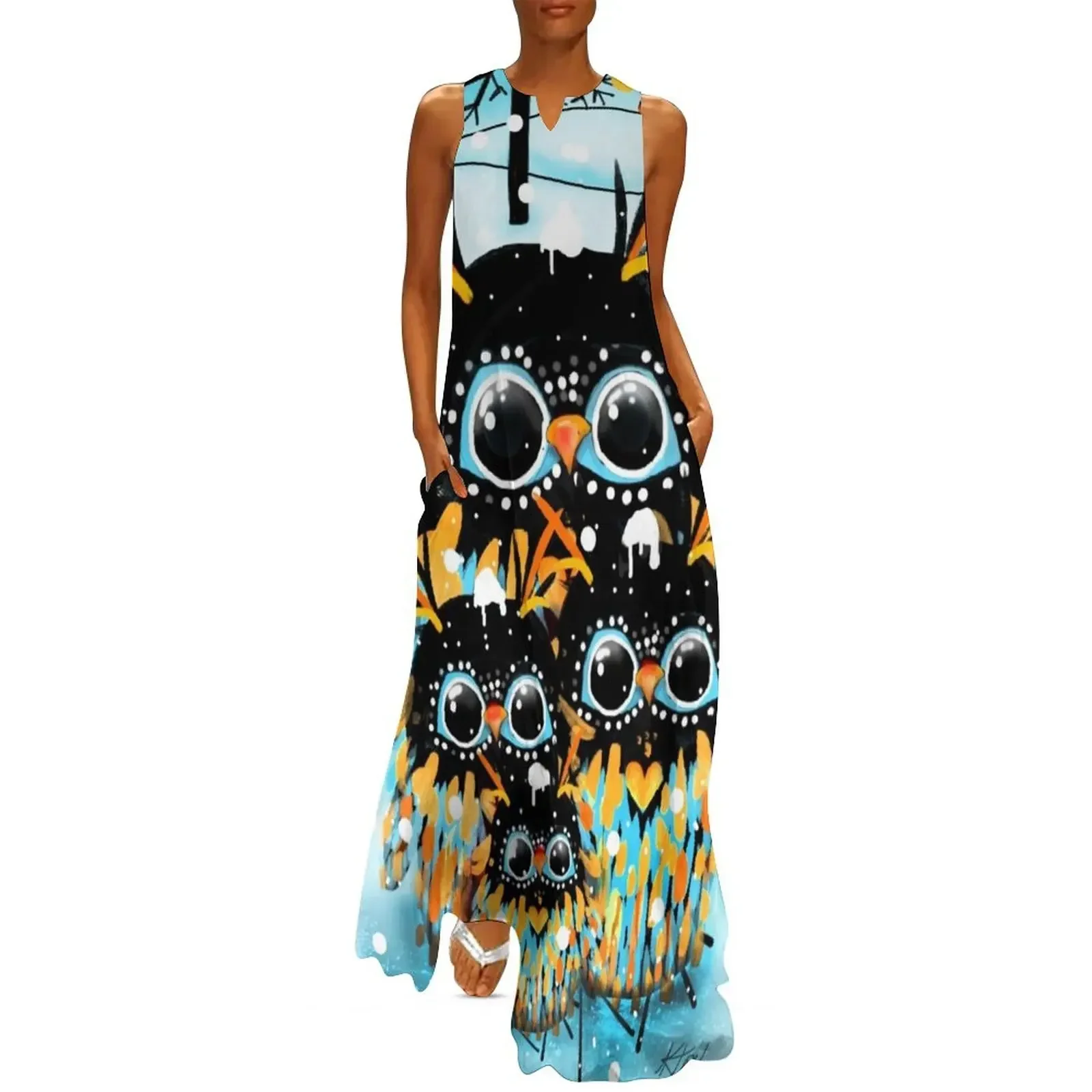 

snow owls Long Dress dress korean style Summer dresses for women summer dress korean women Cocktail of dresses