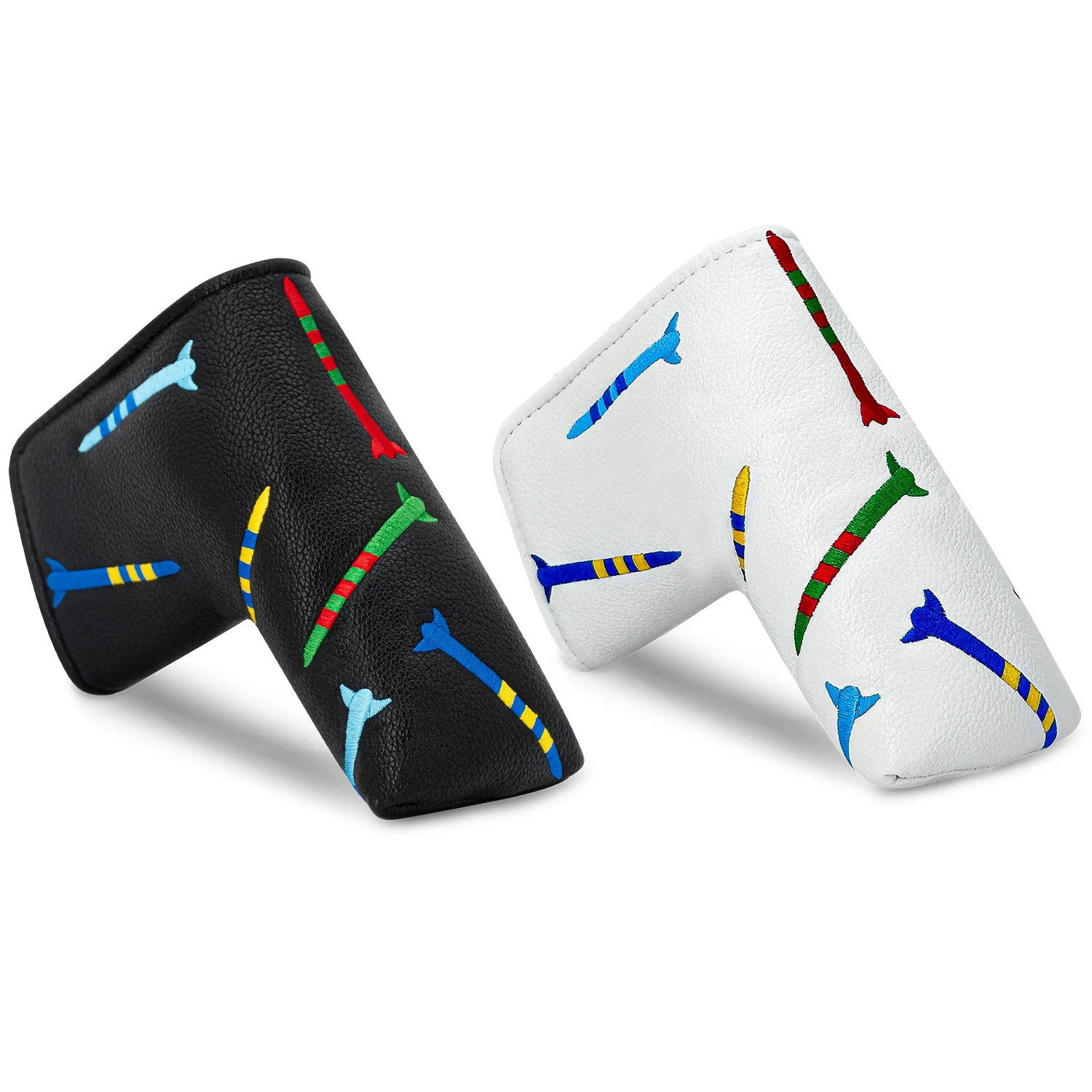 Vibrant Nail Design Golf Club Head Cover - Durable Shock-Absorbing Protective Gear with Colorful Stripes & Polka Dots